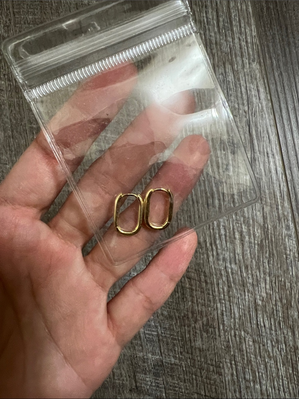 Gold plated mini rectangular hoops